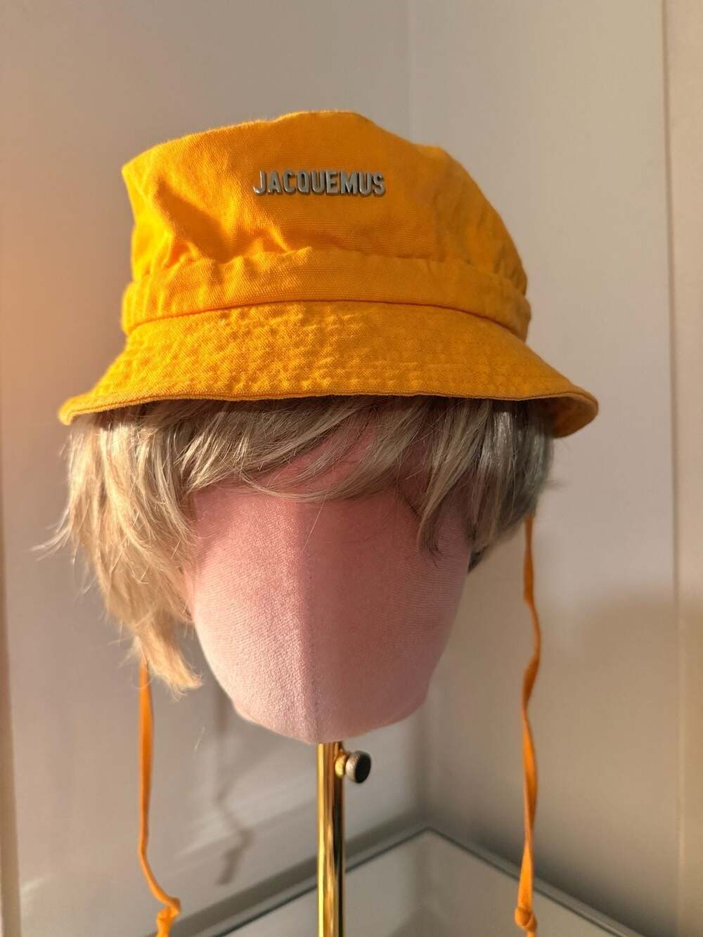 Jacquemus Yellow Bucket Hat Chin Strap